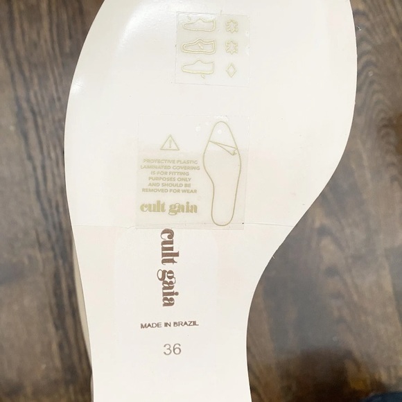 $498 Cult Gaia Alba Sand Leather Gladiator Platform Wedge Sandals Pumps 36 6 NEW - Picture 9 of 12